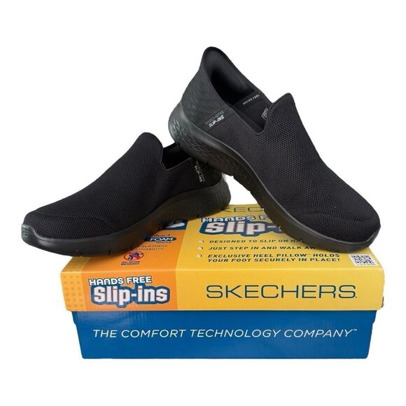 Sketchers Slip-ins Go Walk Flex Memory Foam Black Sneakers Size 11 Extra Wide - Picture 1 of 15